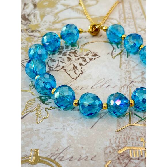Blue Swarovski Beaded Bracelet - Picture 15 of 16